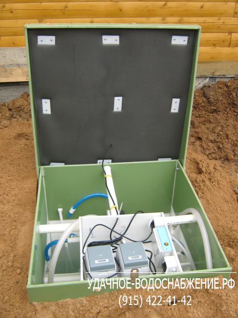 Установка автономной канализации Топас 5ПР для дачи с постоянным проживанием с выводом канализационной трубы с другой стороны дома